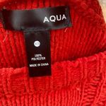AQUA Women's XS Brick Red Cable-Knit Pullover Sweater Casual Photo 3