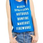 Wildfox  July List Muscle Tank Royal Blue XS Photo 0