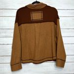 POL  Waffle Knit Thermal Quarter Zip Pullover Women’s Small Brown Photo 1