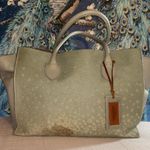Roberto Cantani Large Gray Pebbled Leather Tote 2 Way Bag Blue Photo 0