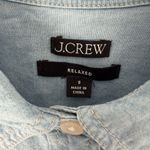 J.Crew  Relaxed Fit Chambray Shirt Womens 8 Blue Long Sleeve Button Up Preppy Photo 5