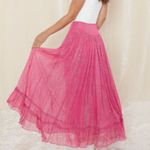 Raga  Size S Zella Lurex Maxi Skirt NWT Boho Indie Pink Silver Metallic Feminine Photo 2