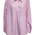 Sigrid Olsen  Linen Tunic Shirt Womens XL Purple Long Sleeve Collared Button Up Photo 0