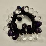 Chunky Crystal Rhinestone Black/clear Cluster Stretch hair tie Black Photo 0