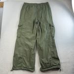 Aerie  L Large High Waisted Go For It Baggy Pull On Cargo Pants Green Boho Grunge Photo 14