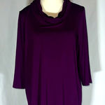 J. Jill • Wearever Collection Deep Purple 3/4 Sleeve Cowl Neck Size L Petite Photo 0