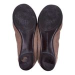 AGL Taupe Brown Suede and Snakeskin Cap Toe Ballet Flats Size 37 Photo 5