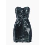 Ramy Brook Women's Daya Sequined Strapless Minidress Navy Disco Knit sz 14 Photo 3