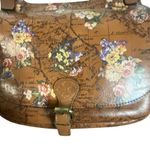 Patricia Nash English Garden Floral Map London Brown Leather Saddle Bag Photo 3