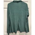 J.Jill NWT  Women's Striped Linen Rayon Blazer Jacket Cardigan Size M Green Navy Photo 5