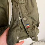 Etienne Marcel Military Green Button Down Shirt Dress Photo 9