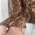 Joie ‎ Top Women L Brown Marble Print Smocked Blouse Sheer Sleeve Fairy Ethereal Photo 3