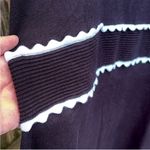 EXPRESS NWT  Puff Sleeve Scallop Trim
Sweater Dress Black White Size XL Photo 4