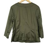 J. Jill Button Front Jacket Collarless Women Size 12 3/4 Sleeve‎ Moss Green New Photo 3