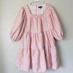 Sister Jane Pink Rosy Knees Tweed Confetti Square Neck Puff Sleeve Dress Size S Photo 3