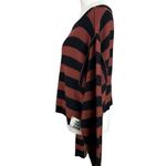Free People Boxy Boat Neck Into The Blue Pullover Sweater Brown Stripes Large Photo 7