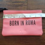 Valentino Garavani Valentino Coral Pink Black Trim Chic Feminine Lux Wristlet Clutch Pochette 7x4.5 Photo 4