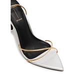 Black Suede Studio Talia Heel Pointy Sandal in Silver Gold 39 New with Box Women Size 8 Photo 11