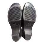 Vtg Y2K Art Effects Black Leather Floral Embroidered Faux Shearling Lined Clog 9 Photo 6