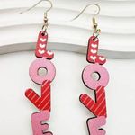 Valentines Day LOVE earrings nwt Pink Photo 0