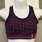 Under Armour  Black/Pink Abstract Design Compression HeatGear Sports Bra- Medium Photo 0
