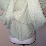 Love Olive Co sage green polka dot pleated peplum blouse Size XS Photo 4