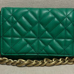 ZARA  Green Quilted Crossbody Bag with Gold Chain Photo 0