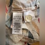 Cynthia Rowley Womens 100% Linen V-Neck Tropical Leaf Print Graphic Shirt |Sz:1X Photo 7