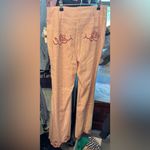 Anthropologie NWT Maeve The Junie High-Rise Flare Pants: Embroidered Edition 30 Photo 7