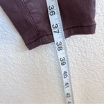 Pilcro and the Letterpress Anthro | Script Coated Lace Up Ankle Pants Wine Photo 13