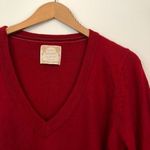 Old Navy  MATERNITY Solid Bright Red V-Neck Acrylic LAMBS WOOL ANGORA Sweater M Photo 1