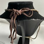 Beaded Dentalium Necklace‎ Brown Photo 1