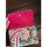 Vera Bradley Euro Wallet Tutti Fruitti Multicolor Green Paisley Snap Closure Photo 3