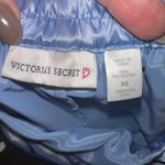 Victoria's Secret  Y2K Pajama Set XS Blue Satin Sleepwear Lounge Green Trim Shorts Photo 2