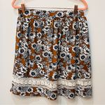 Loveappella  boutique boho floral skirt navy blue brown Photo 0