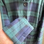 Vermont Country Terry Plaid Fleece Cardigan Sweater Plush Cozy Top Jacket Size M Blue Size M Photo 5