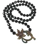 Stunning Signed Heidi Daus Design Toggle Pave Crystal Beaded Floral Necklace NWT Blue Photo 1