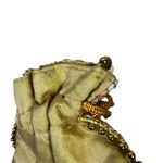 Designer Evening Clutch Beaded Handle Drawstring Pouch Bag Gold Photo 5