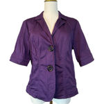 Coldwater Creek  Rich Purple Fitted Blazer Buttons L 12 Photo 0