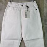 EVIDNT Los Angeles Size 25 Essen Relaxed 5 Pocket Raw Hem White Denim Jeans Photo 2