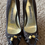 Luciano Padovan Chocolate Brown Suede Patent Leather Tassel Heels Italy EU 37 7 Photo 0