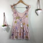 Capulet NWT  pink satin floral tiered mini dress Photo 3
