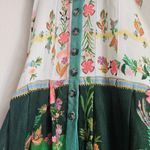 Saloni Riya B Dress in Zinnia River US 2 / UK 6 NEW Green Belted White Photo 7
