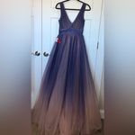 Mac Duggal NWT Ieena Sleeveless Ombre Tulle Ball Gown - 20221 Indigo Ombre Photo 4