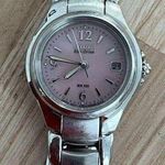 Citizen Eco-Drive Ladies Watch Pink Dial Stainless Bracelet WR100 Date Window Photo 0