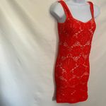 Free People Intimately  Crochet Bodycon Dress Sz M/L Coral Festival Coquette Y2K Photo 3