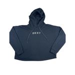DKNY  Sport Cropped Hoodie Pullover Swearshirt Black Medium Activewear  Loungwear Photo 1