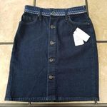 Levi's size 26 made & crafted embroidered button front denim skirt Photo 0