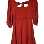 NWT Band of the Free Josette Red Puff Sleeve Mini Dress Womens S Christmas Party Photo 0