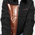 Vans Womens New  Foundry Metallic Black & Pink Puffer Jacket Photo 0